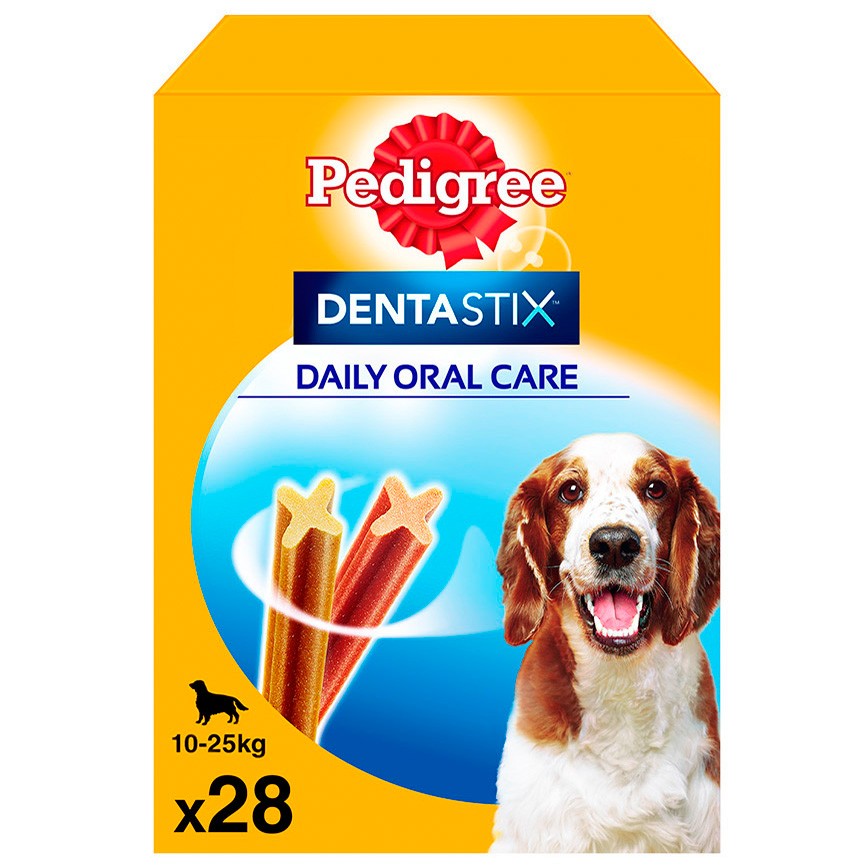 Pedigree Multipack Dentastix M snack para el sarro en los perros 28u Imagen de Pedigree Multipack Dentastix M snack para el sarro en los perros 28u