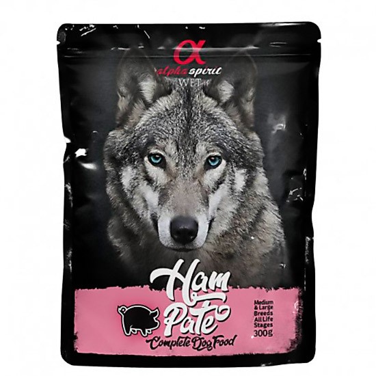 Alpha spirit perro pouch pate jamon 12 x 300 gr Imagen de Alpha spirit perro pouch pate jamon 12 x 300 gr
