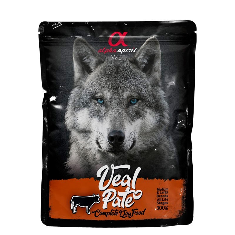 Alpha spirit perro pouch pate ternera 12 x 300 gr Imagen de Alpha spirit perro pouch pate ternera 12 x 300 gr