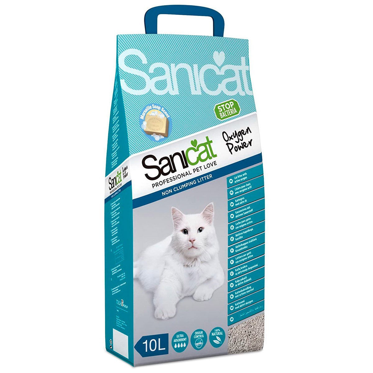 Sanicat Clumping arena aglomerante con aroma a jabón de Marsella 10l Imagen de Sanicat Clumping arena aglomerante con aroma a jabón de Marsella 10l