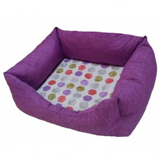 Siesta cama morado hexagonos 70 cm Imagen de Siesta cama morado hexagonos 70 cm
