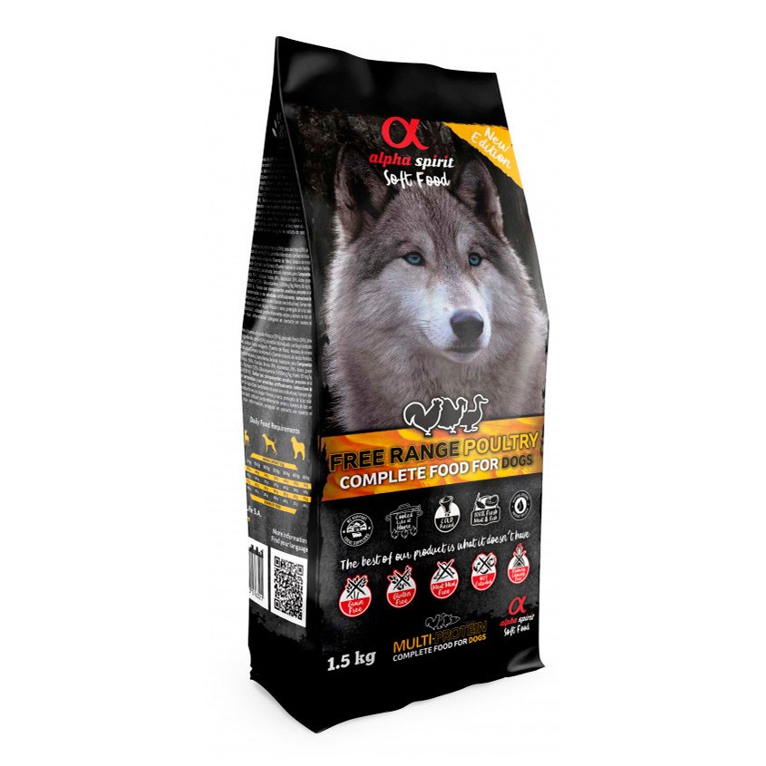 Alpha Spirit alimento semihúmedo para perros de aves de corral 1,5kg Imagen de Alpha Spirit alimento semihúmedo para perros de aves de corral 1,5kg
