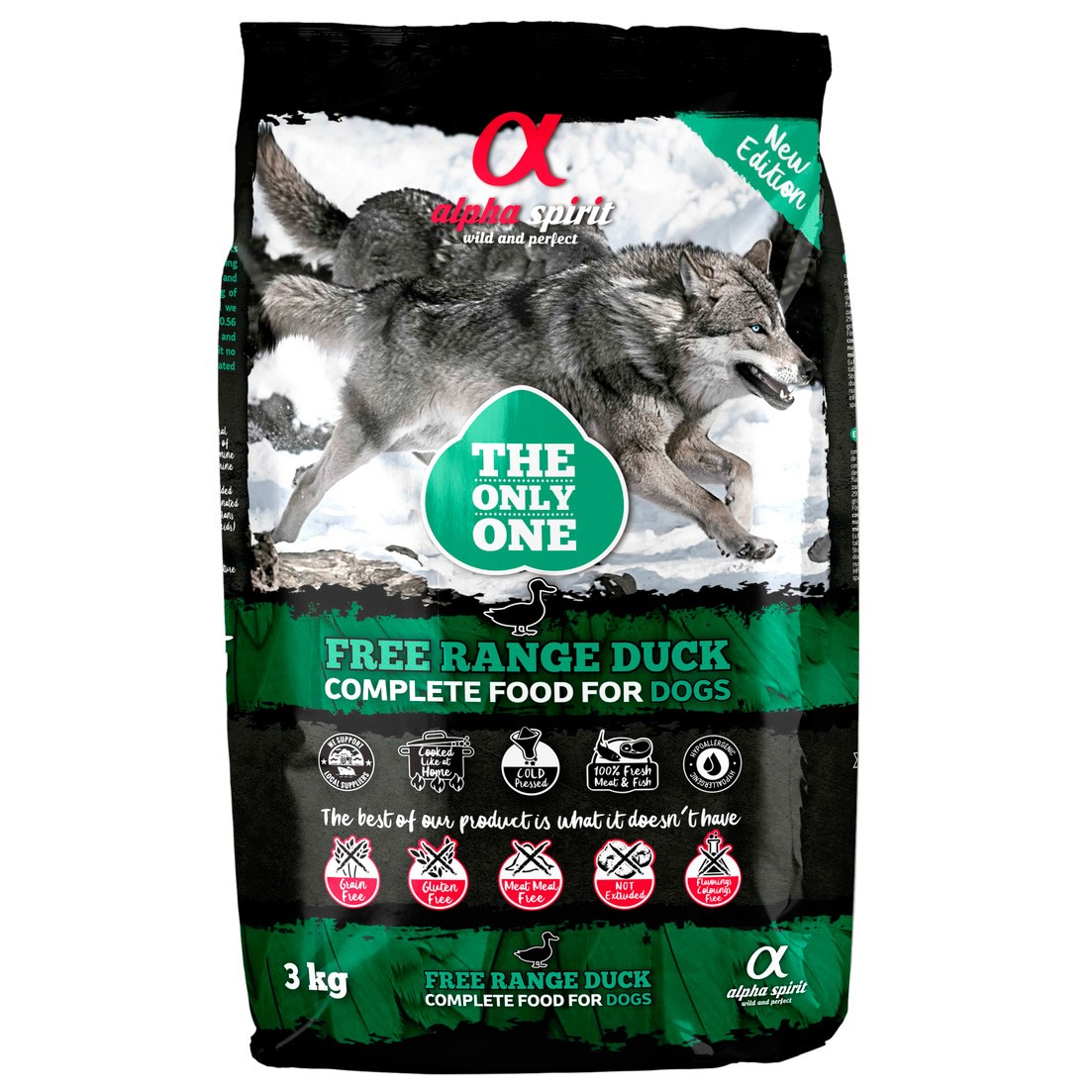 Alpha Spirit The Only One alimento completo para perros de pato 3kg Imagen de Alpha Spirit The Only One alimento completo para perros de pato 3kg