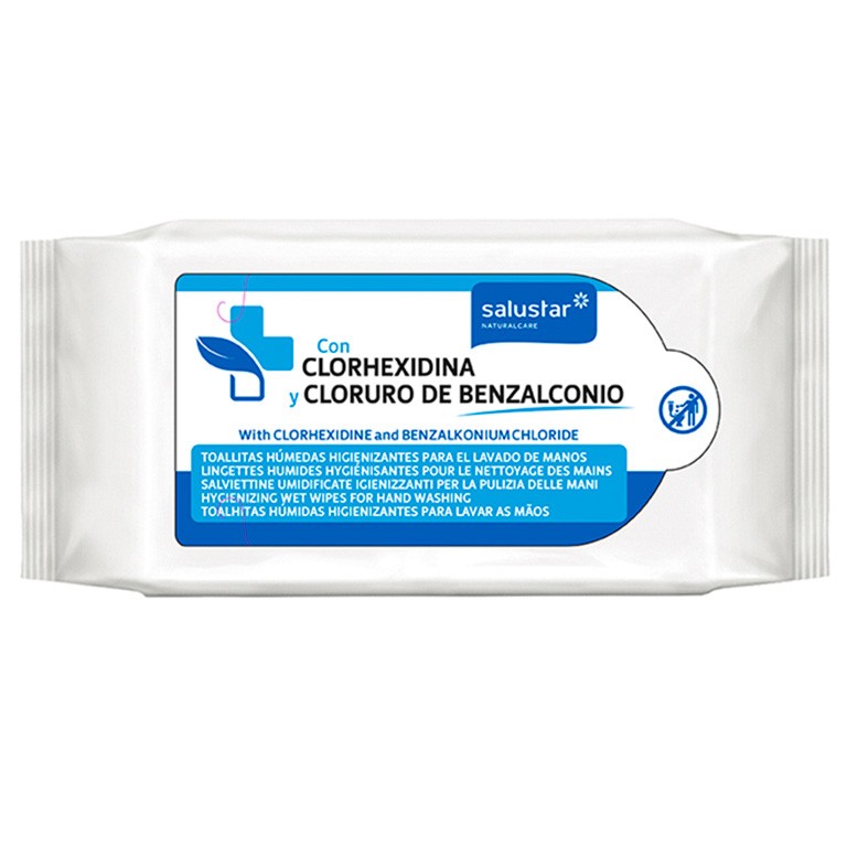 Salustar toallitas higienizantes clorhexidina 72u Imagen de Salustar toallitas higienizantes clorhexidina 72u