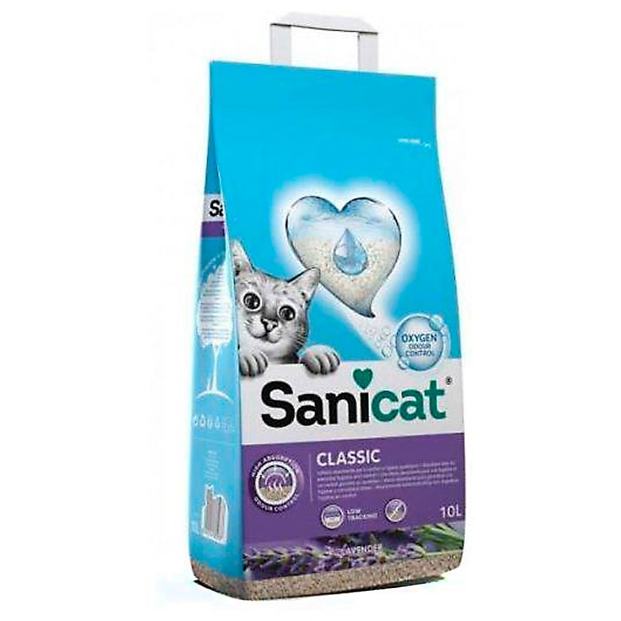 Sanicat Classic con olor a lavanda, arena para gatos 10l Imagen de Sanicat Classic con olor a lavanda, arena para gatos 10l