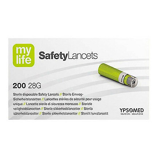 MyLife Safety lancetas 28g 200u Imagen de MyLife Safety lancetas 28g 200u