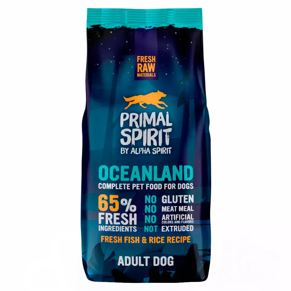 Primal Spirit Oceanland Dog pienso para perros de pescado y arroz 12kg Imagen de Primal Spirit Oceanland Dog pienso para perros de pescado y arroz 12kg