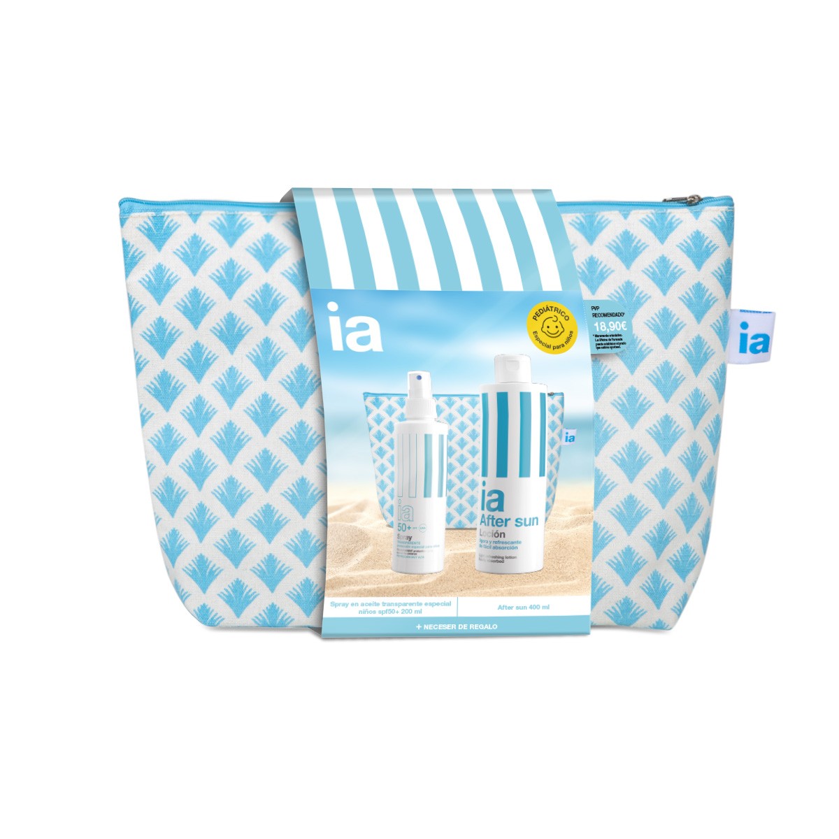 Interapothek pack solar spray transparente especial niños spf50+ 200ml +
after sun 400ml + neceser Imagen de Interapothek pack solar spray transparente especial niños spf50+ 200ml +
after sun 400ml + neceser