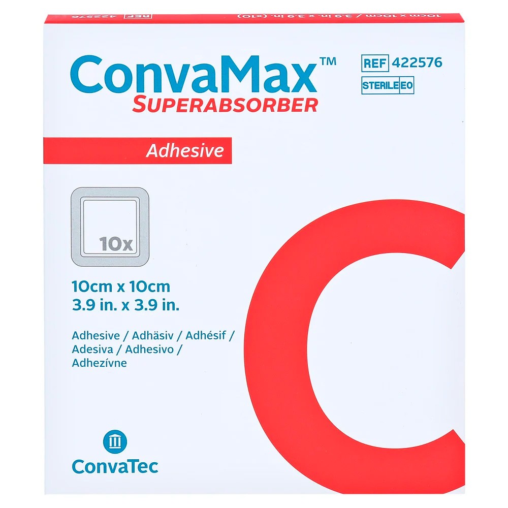 Convamax Superabsorber 10x10cm adhesivo Imagen de Convamax Superabsorber 10x10cm adhesivo