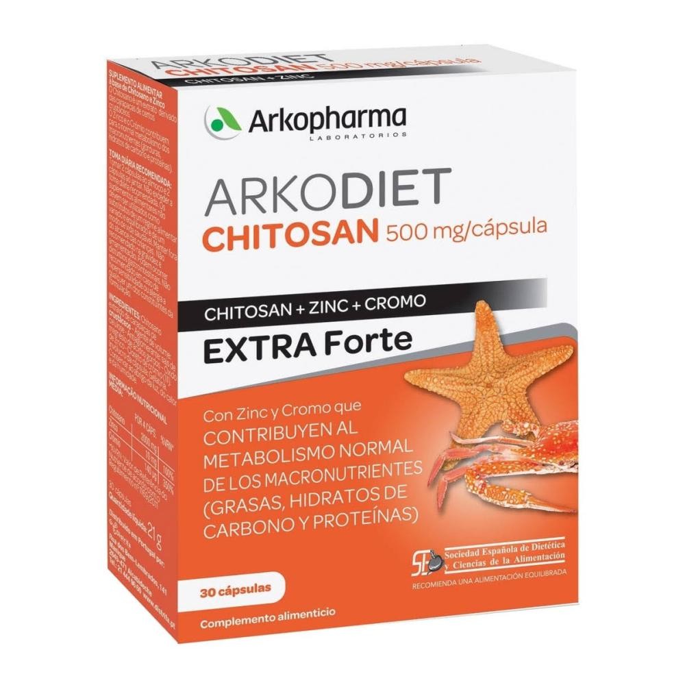 Arko chitosan extraforte 500mg 30 cápsulas Imagen de Arko chitosan extraforte 500mg 30 cápsulas
