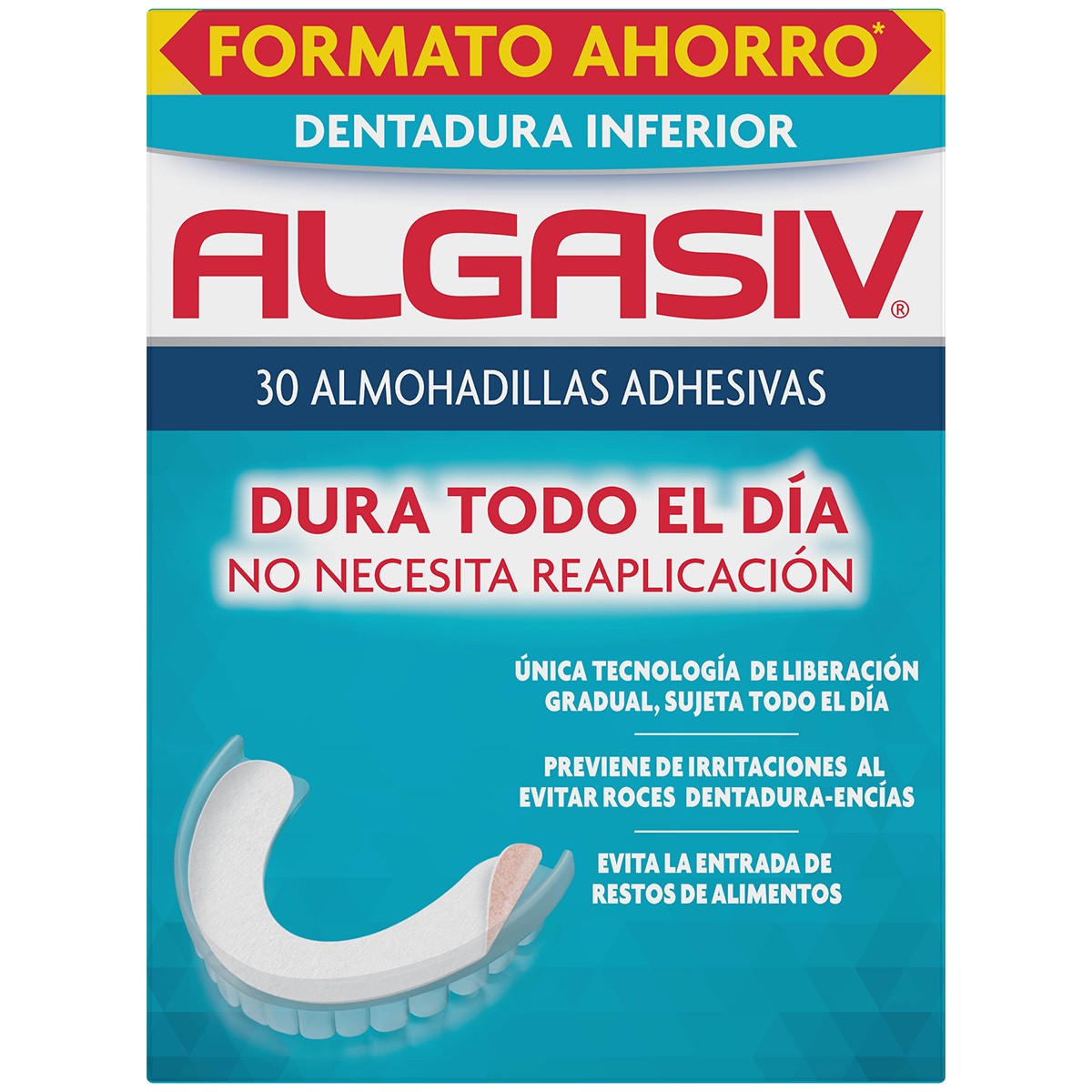 Imagen de Algasiv almohadillas adhesivas dentadura inferior 30uds