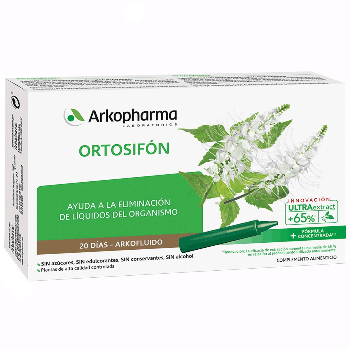 Arkofluido ortosifon 20 ampollas bebibles x 15ml Imagen de Arkofluido ortosifon 20 ampollas bebibles x 15ml