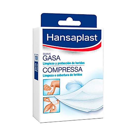 Hansaplast gasas suaves 10x10 10uds Imagen de Hansaplast gasas suaves 10x10 10uds