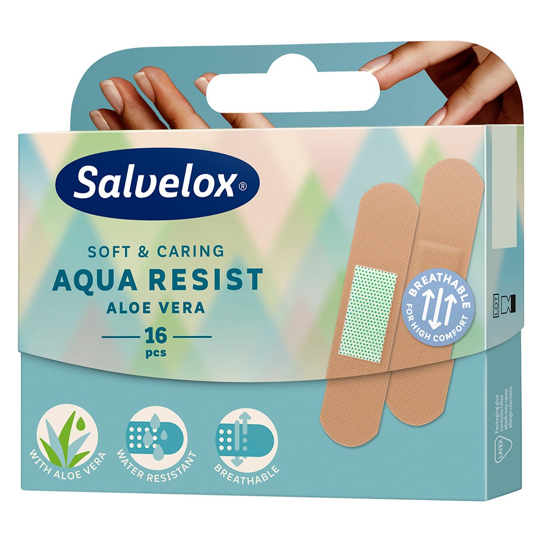 SALVELOX APOSITO PLASTICO ALOE VERA 16UD Imagen de SALVELOX APOSITO PLASTICO ALOE VERA 16UD