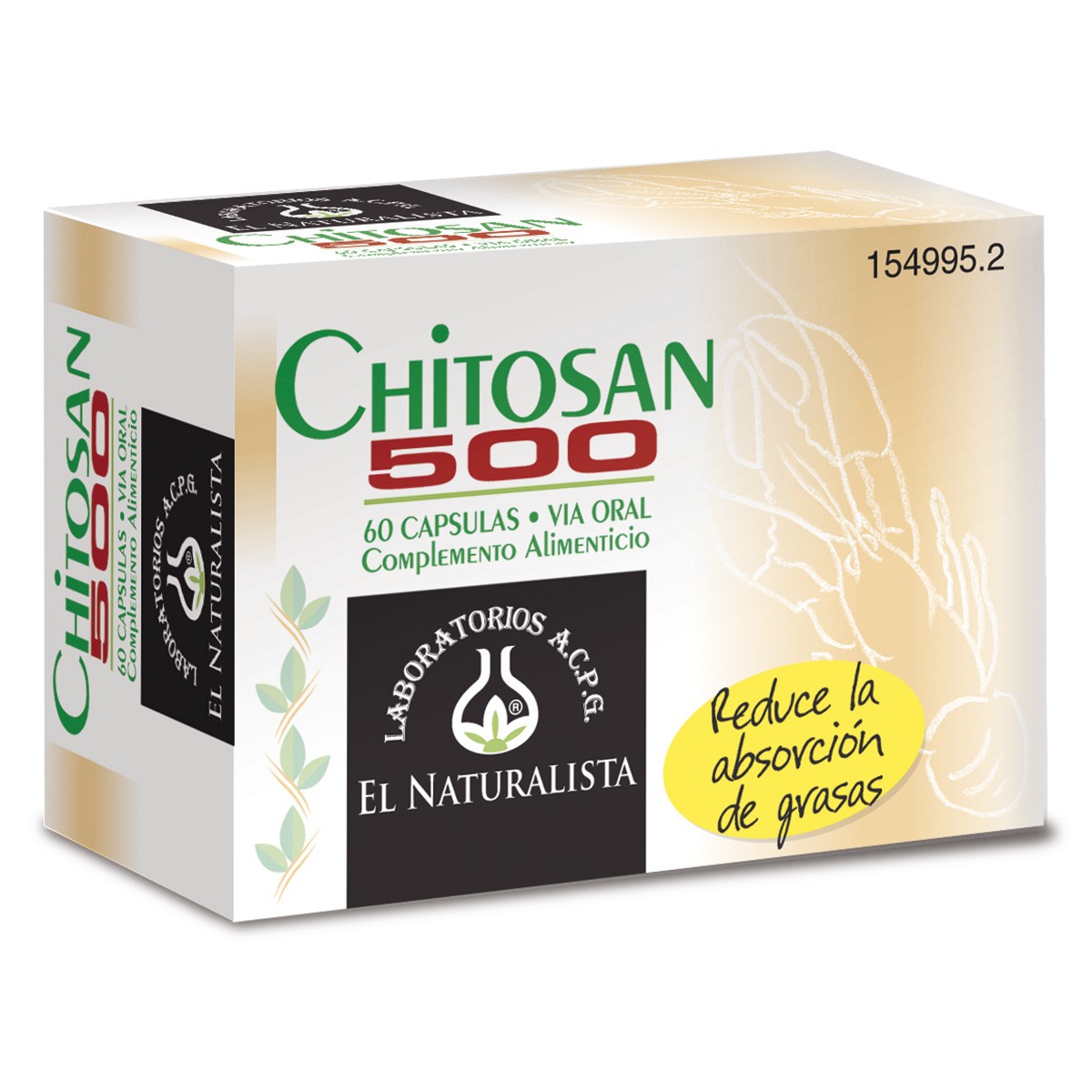EL NATURALISTA CHITOSAN 500 60 CAPSULAS Imagen de EL NATURALISTA CHITOSAN 500 60 CAPSULAS