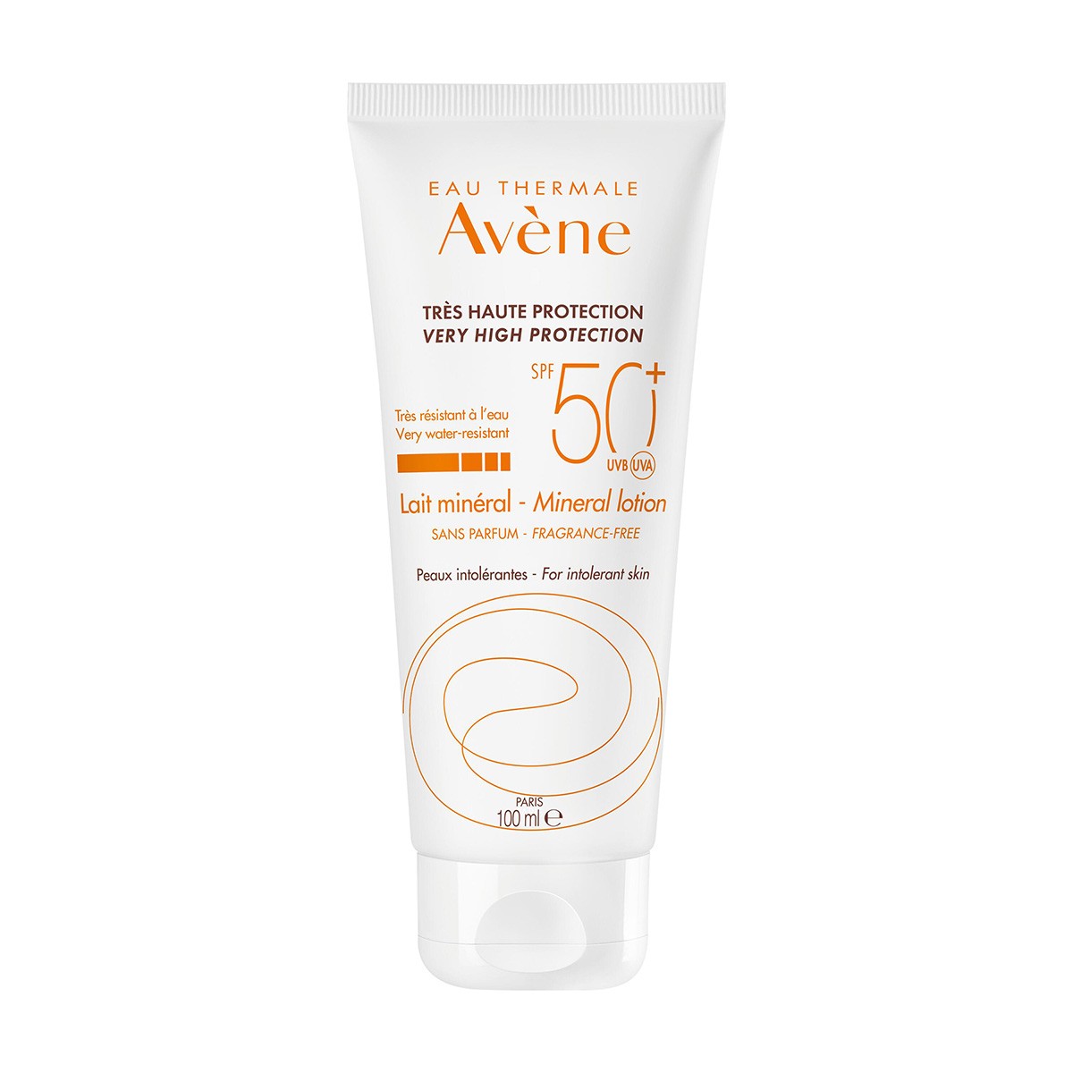 Avene leche SPF-50+ pantalla física 100ml Imagen de Avene leche SPF-50+ pantalla física 100ml