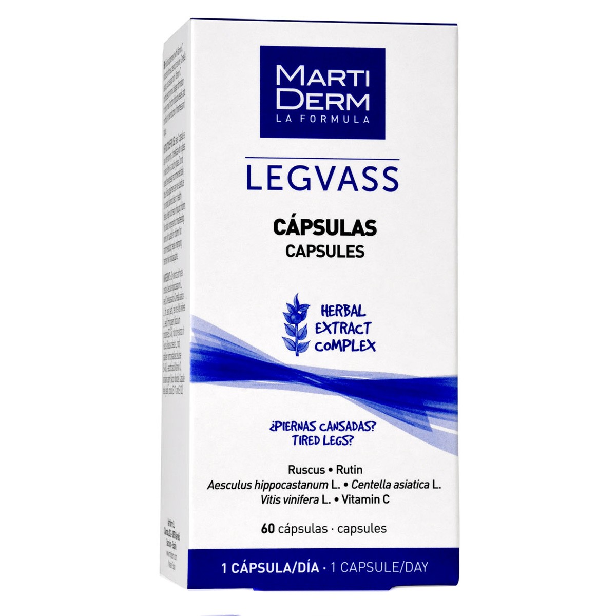 MartiDerm Legvass Piernas Cansadas 60 Cápsulas Imagen de MartiDerm Legvass Piernas Cansadas 60 Cápsulas
