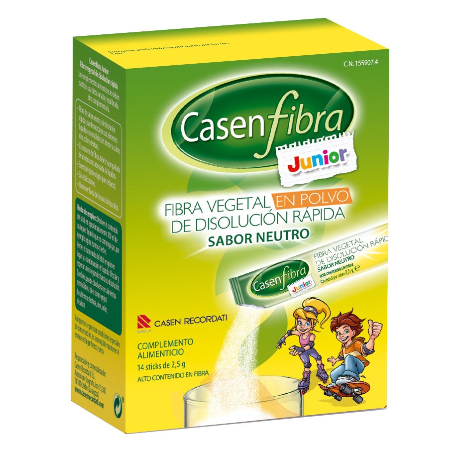 CasenFibra Junior Fibra Vegetal Polvo Sabor Neutro 14 sticks Imagen de CasenFibra Junior Fibra Vegetal Polvo Sabor Neutro 14 sticks