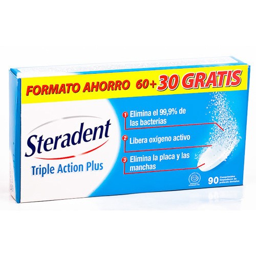 STERADENT ACTIVE PLUS 60+30 TABLETAS Imagen de STERADENT ACTIVE PLUS 60+30 TABLETAS