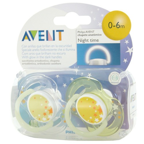 Avent chupete nocturnos 0-6 meses 2u Imagen de Avent chupete nocturnos 0-6 meses 2u