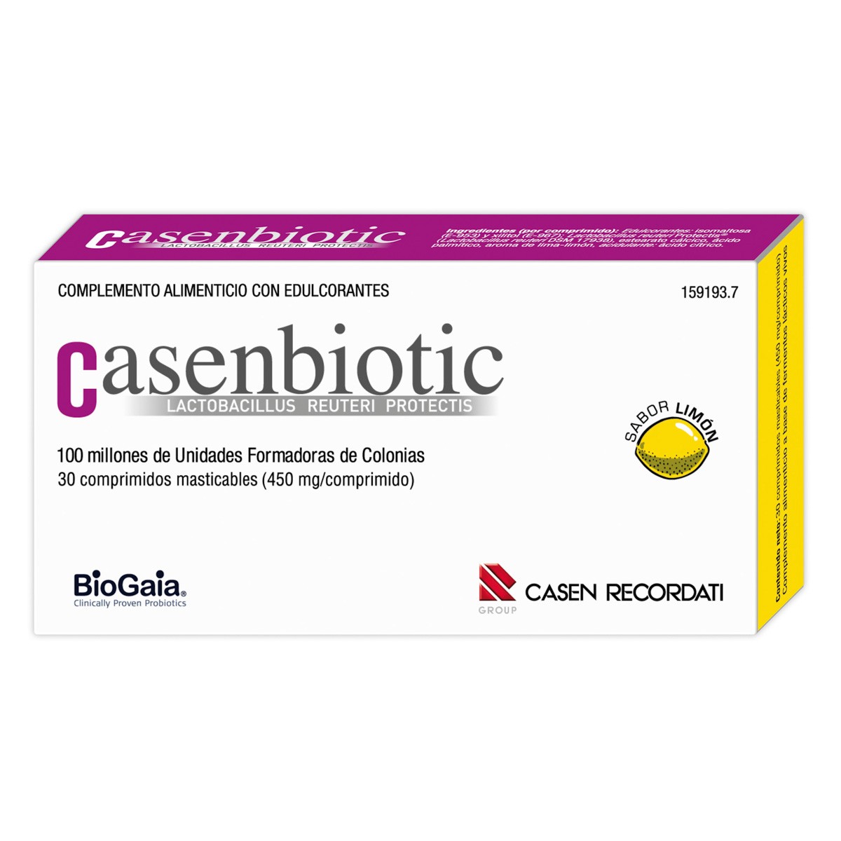 Casenbiotic Limón 30 comprimidos Imagen de Casenbiotic Limón 30 comprimidos
