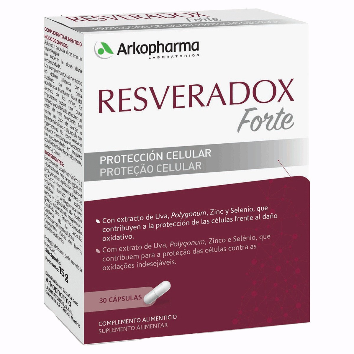 Arko Resveradox Extra Forte protector celular 30 cápsulas Imagen de Arko Resveradox Extra Forte protector celular 30 cápsulas