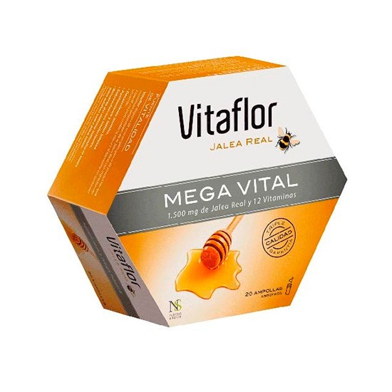 Vitaflor Mega Vital Jalea Real complemento alimenticio 20 viales Imagen de Vitaflor Mega Vital Jalea Real complemento alimenticio 20 viales