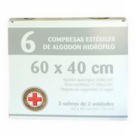 Compresas gasa est. 60x40 gran cruz 6uds Imagen de Compresas gasa est. 60x40 gran cruz 6uds