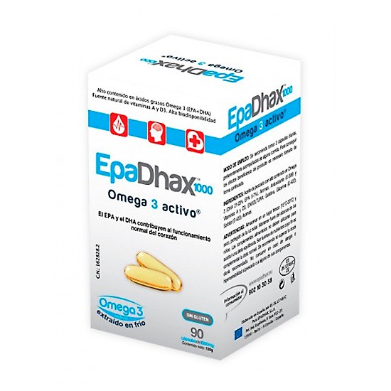 EPADHAX OMEGA 3 ACTIVO 1 GR 90 CAPSULAS Imagen de EPADHAX OMEGA 3 ACTIVO 1 GR 90 CAPSULAS