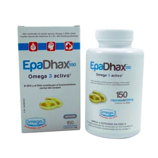 Epadhax omega 3 activo 550 mg 150 cápsulas Imagen de Epadhax omega 3 activo 550 mg 150 cápsulas