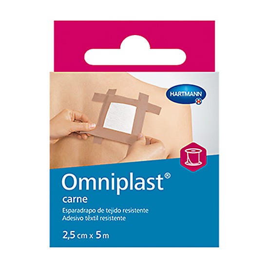 Omniplast esparadrapo tela rosa 5mx2,5cm Imagen de Omniplast esparadrapo tela rosa 5mx2,5cm