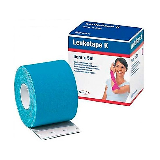 Leukotape k azul claro 5 cm x 5 cm Imagen de Leukotape k azul claro 5 cm x 5 cm