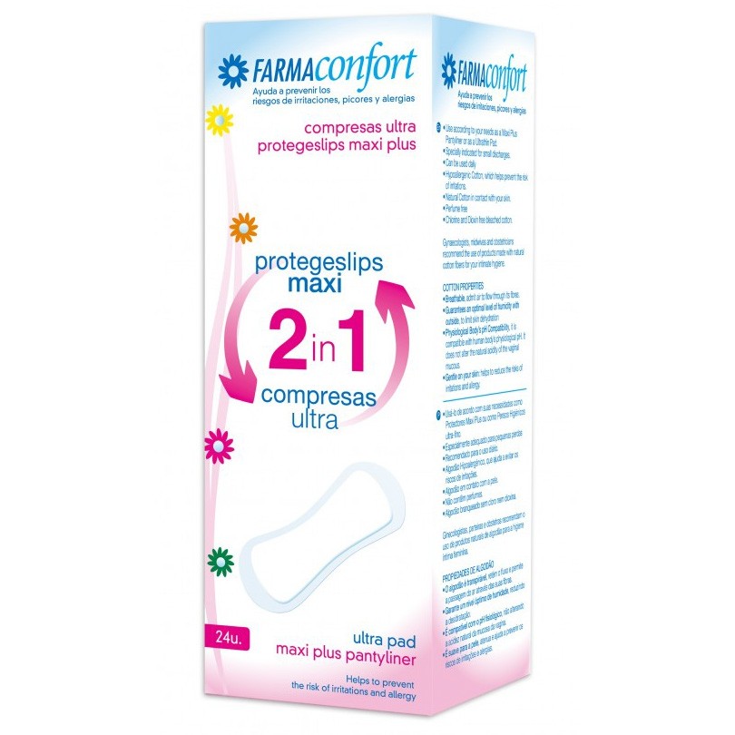 2 en 1 protegeslips maxi plus 24 uds Imagen de 2 en 1 protegeslips maxi plus 24 uds