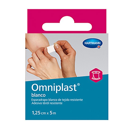 Omniplast esparadrapo tela blanco 5mx1,25cm Imagen de Omniplast esparadrapo tela blanco 5mx1,25cm