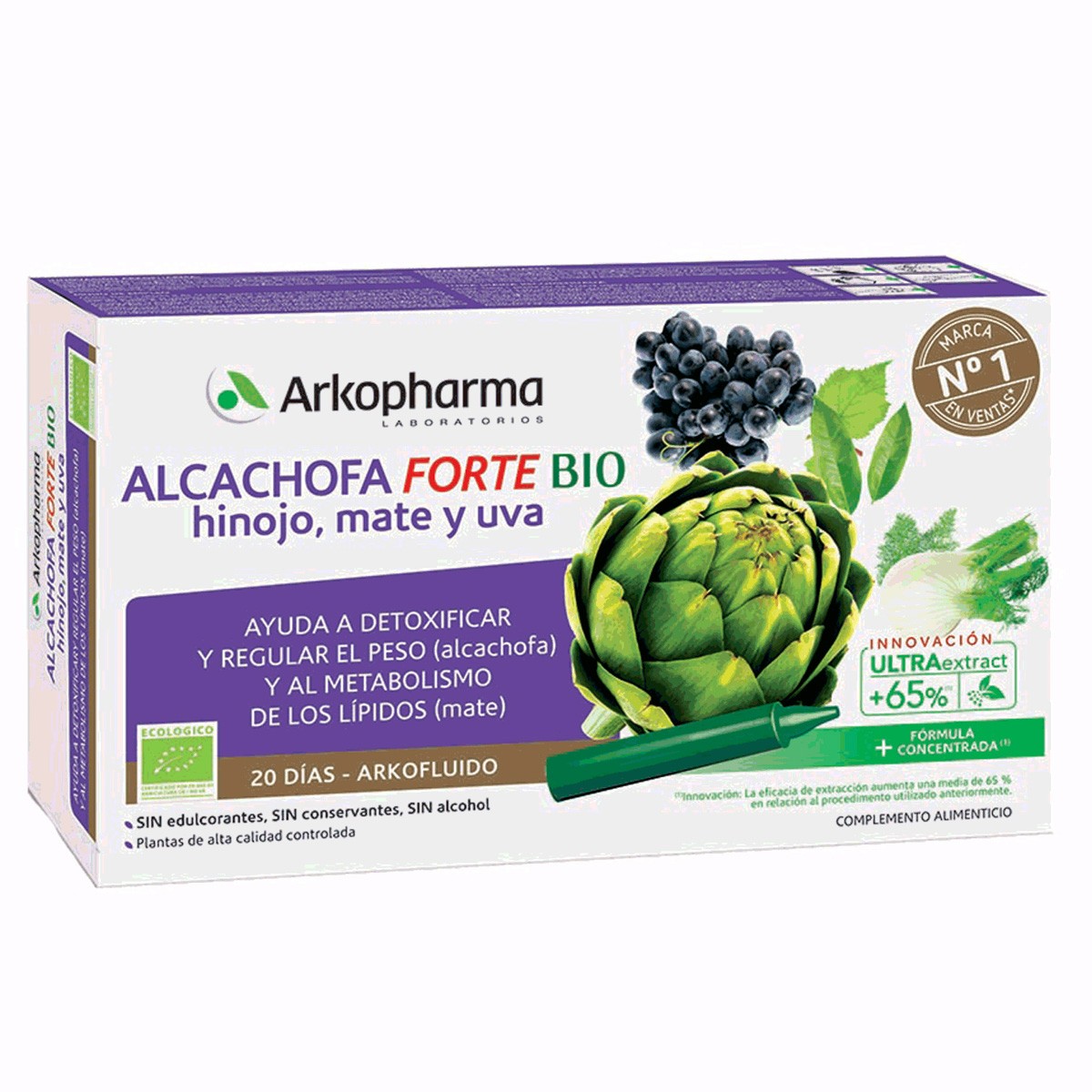 Arkopharma Arkofluido alcachofa forte + aloe vera 20 unidosis Imagen de Arkopharma Arkofluido alcachofa forte + aloe vera 20 unidosis