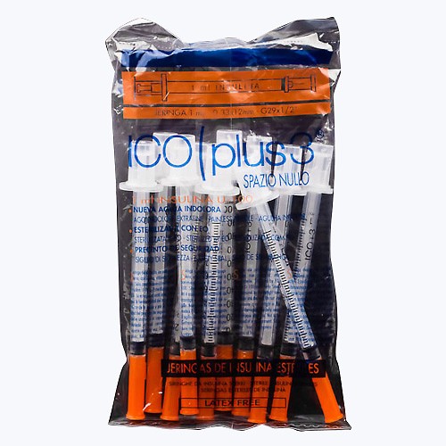 JERINGA INSULINA ICO U-100 C/A 1ML 10UDS Imagen de JERINGA INSULINA ICO U-100 C/A 1ML 10UDS