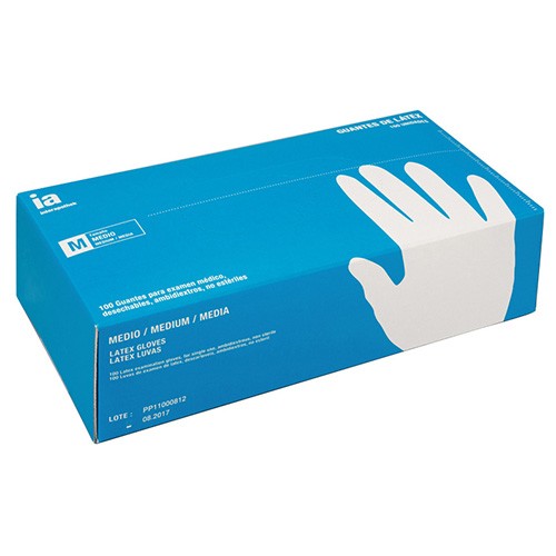 Interapothek guantes de látex empolvados talla M 100uds Imagen de Interapothek guantes de látex empolvados talla M 100uds