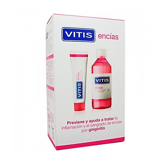 Vitis Pack encías pasta 100ml + Colutorio 500ml Imagen de Vitis Pack encías pasta 100ml + Colutorio 500ml