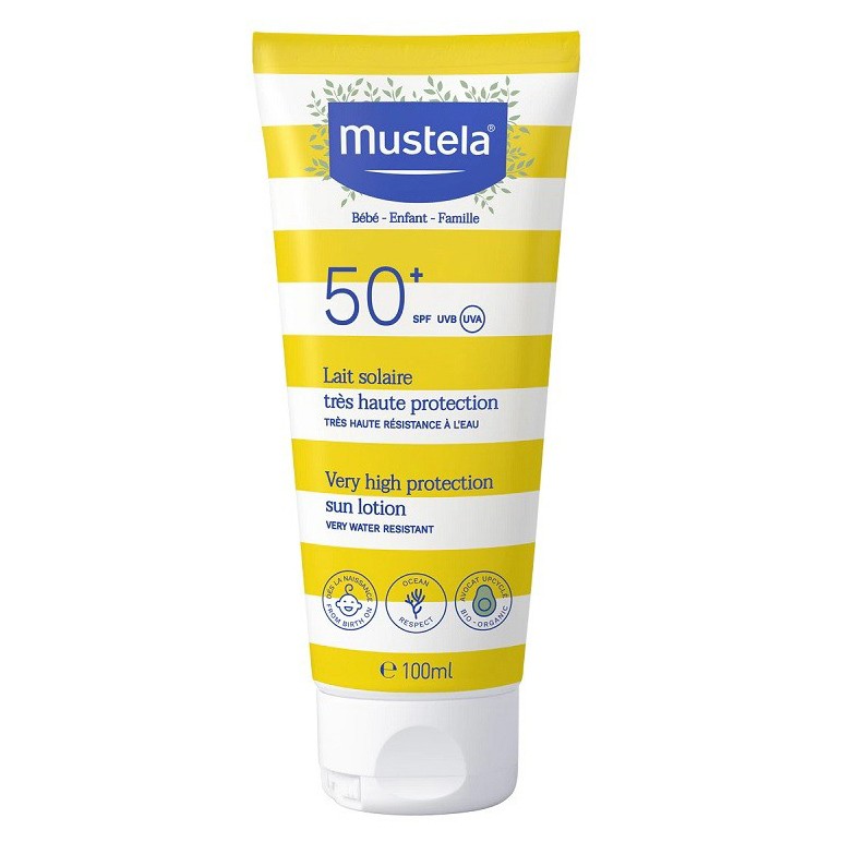 Mustela leche solar alta protección SPF50+ 100ml Imagen de Mustela leche solar alta protección SPF50+ 100ml