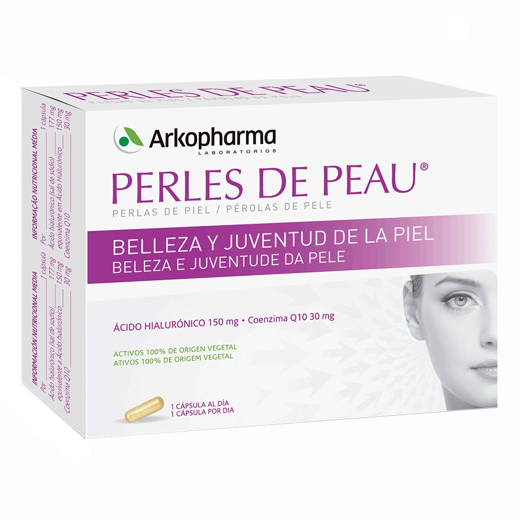 Arkopharma perlas de piel con ácido hialurónico 30 cápsulas Imagen de Arkopharma perlas de piel con ácido hialurónico 30 cápsulas