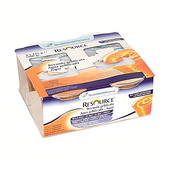 Resource aqua+ gelif naranja s/a 4x125g Imagen de Resource aqua+ gelif naranja s/a 4x125g