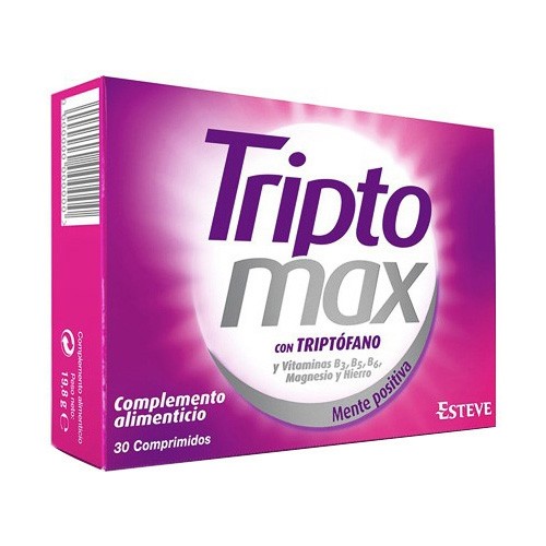 Triptomax. Triptófano, Hierro, Magnesio y Vitamina B6, B3 y B5 30comp Imagen de Triptomax. Triptófano, Hierro, Magnesio y Vitamina B6, B3 y B5 30comp