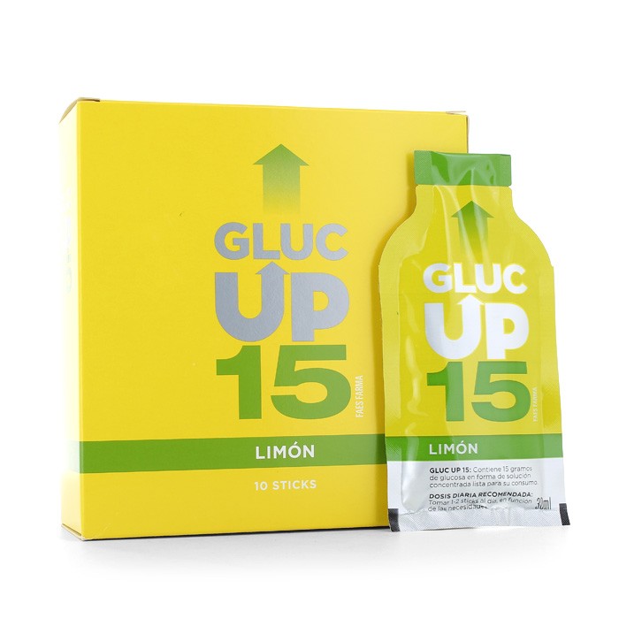 GLUC UP LIMON 15 GR X 10 STICKS DE 30 ML Imagen de GLUC UP LIMON 15 GR X 10 STICKS DE 30 ML