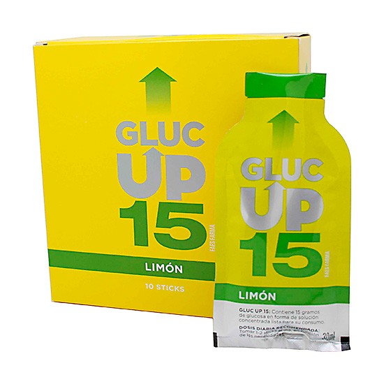 GLUC UP LIMON 15 GR X 20 STICKS DE 30 ML Imagen de GLUC UP LIMON 15 GR X 20 STICKS DE 30 ML