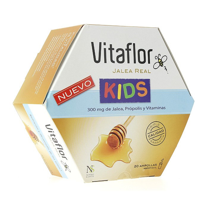 Vitaflor Kids Jalea Real ampolla bebible 20 viales Imagen de Vitaflor Kids Jalea Real ampolla bebible 20 viales