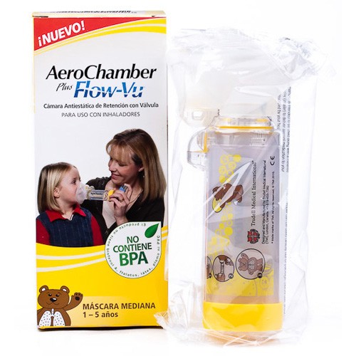 AEROCHAMBER PLUS FLOW-VU MASCARA MEDIA. Imagen de AEROCHAMBER PLUS FLOW-VU MASCARA MEDIA.