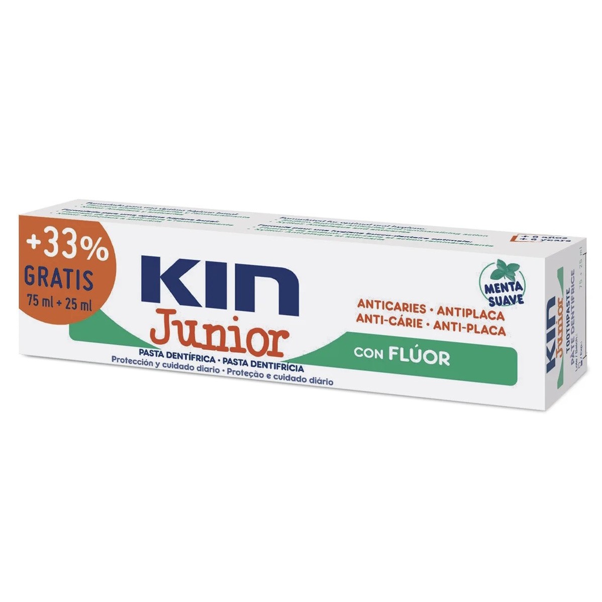 Imagen de Kin Junior pasta dental suave de menta 75+25ml
