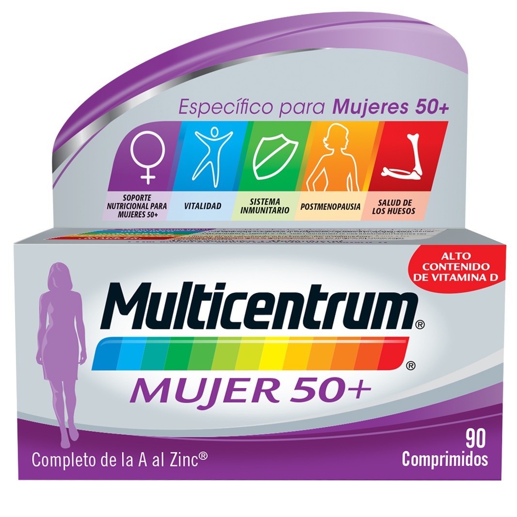 Multicentrum Mujer 50+ multivitamínico 90 comprimidos Imagen de Multicentrum Mujer 50+ multivitamínico 90 comprimidos