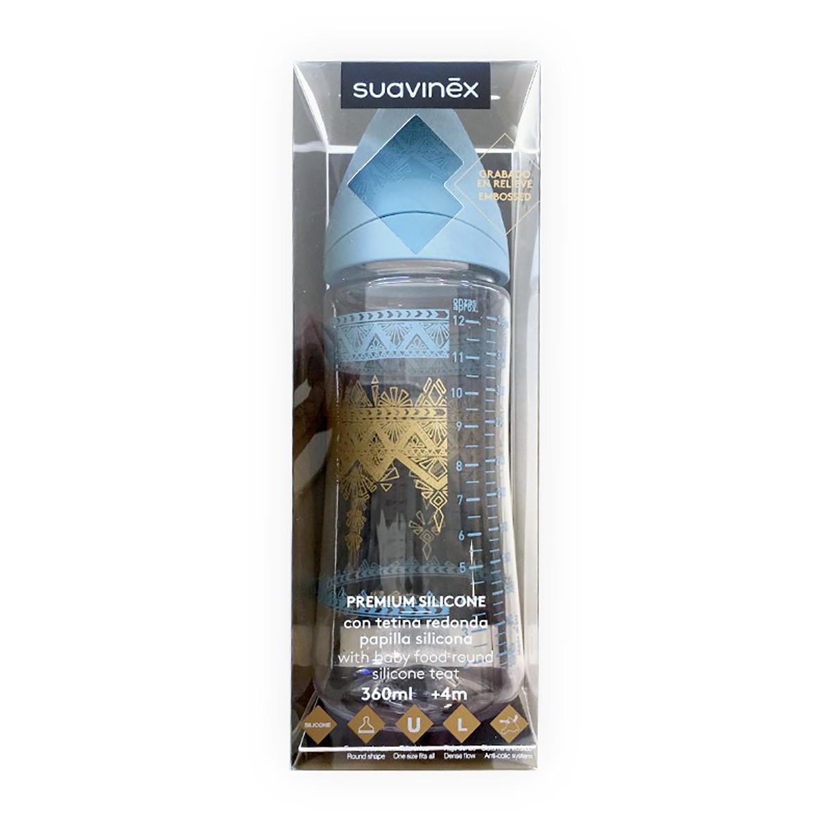Imagen de Suavinex Biberón premium silicona 360ml +4m