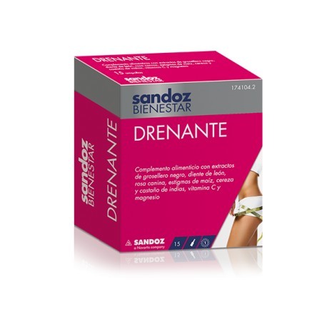 Sandoz Bienestar Drenante 15 ampollas 10ml Imagen de Sandoz Bienestar Drenante 15 ampollas 10ml